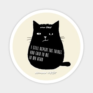 Cute Black Cat with Romantic Love Quote Magnet